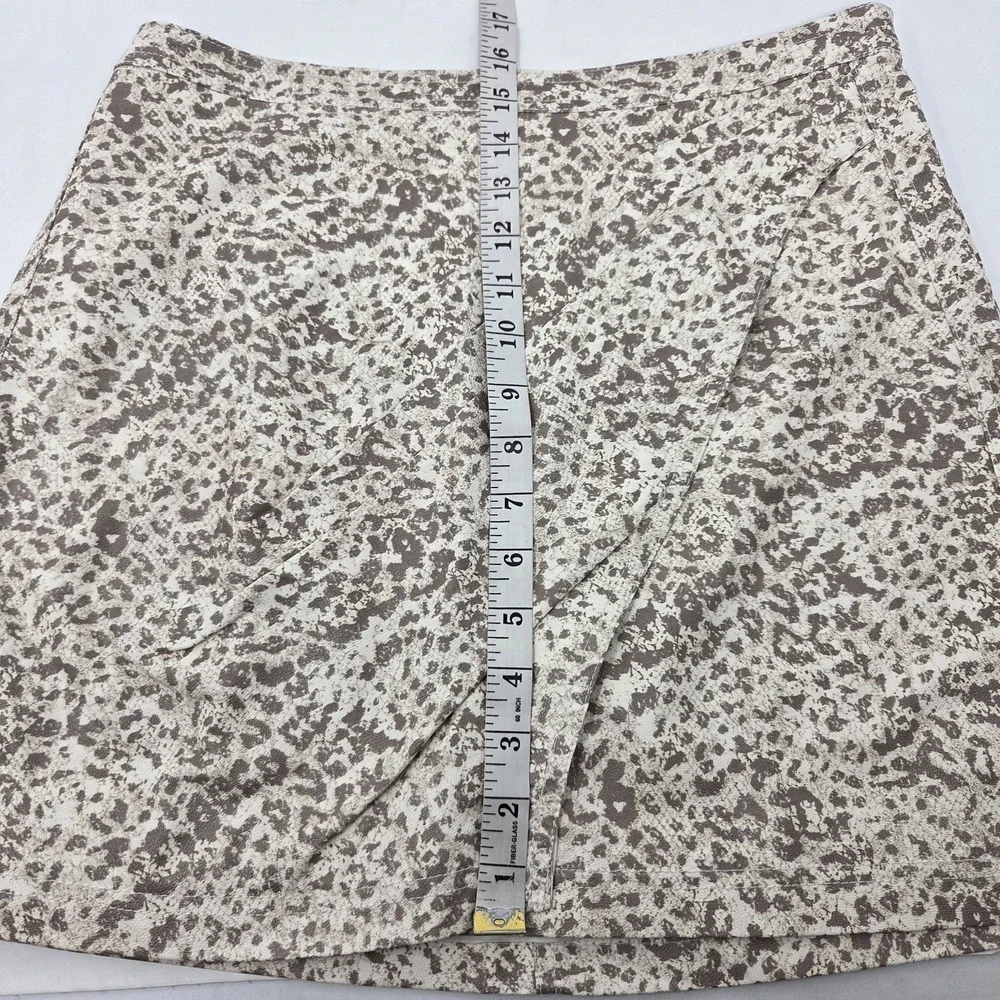 Free People Fake Out Leopard Print Faux Wrap Skirt Vegan Leather - Size 10